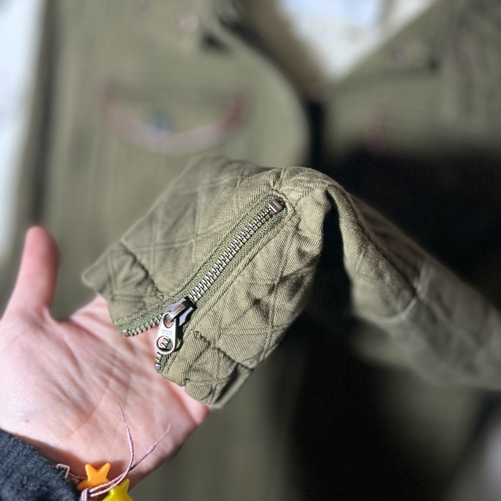 Hei Hei Olive Army Green Sherpa Lined Women’s Coat w/Pockets, Hood, Pockets, Med - Picture 5 of 16
